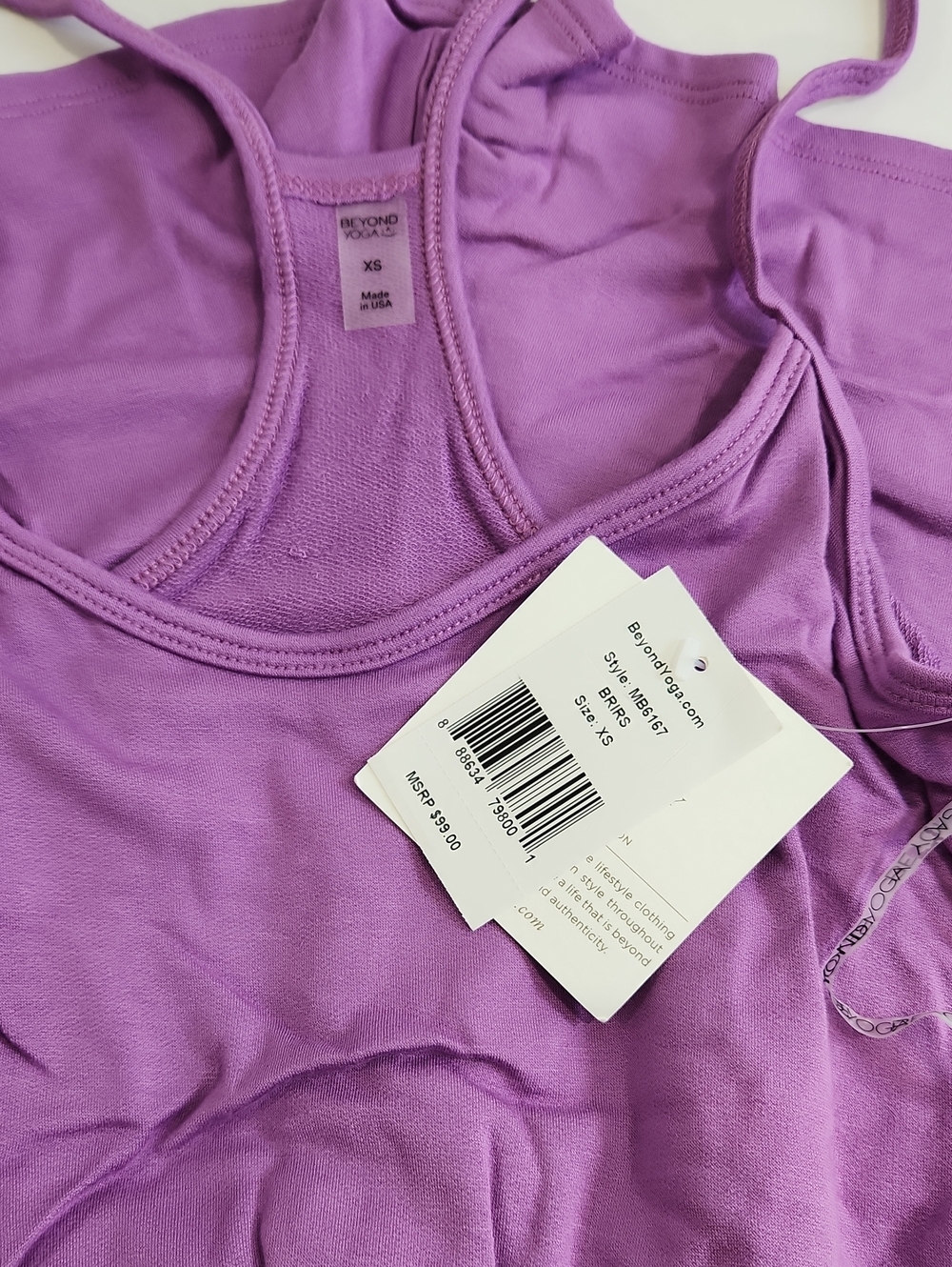 Beyond Yoga Purple Seaside Romper Drawstring Waist Iris Size XS NWT - Picture 6 of 6